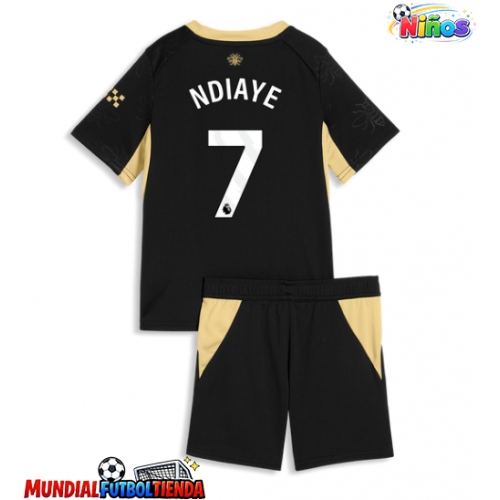 Camiseta Manchester City Iliman Ndiaye #7 Segunda Equipación Replica 2026-27 para niños mangas cortas (+ Pantalones cortos)